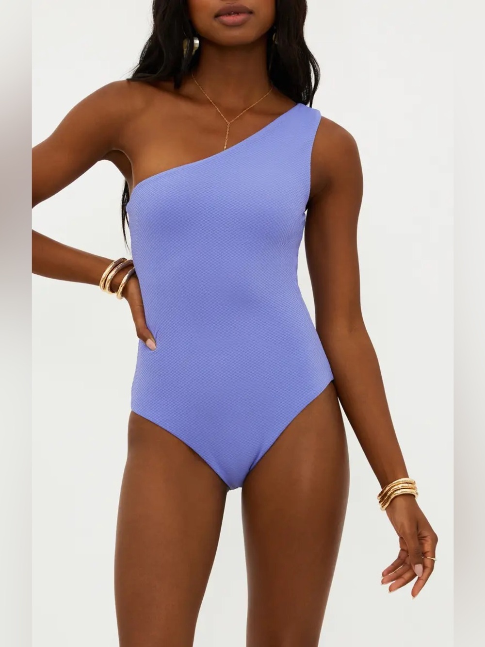 NWT Beach Riot Alba One Piece Swimsuit in Periwinkle Waffle